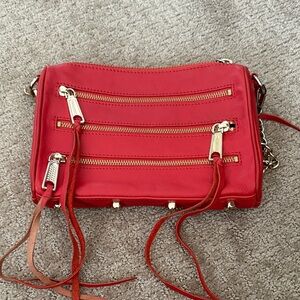 Rebecca Minkoff Red Leather Crossbody with Gold Hardware